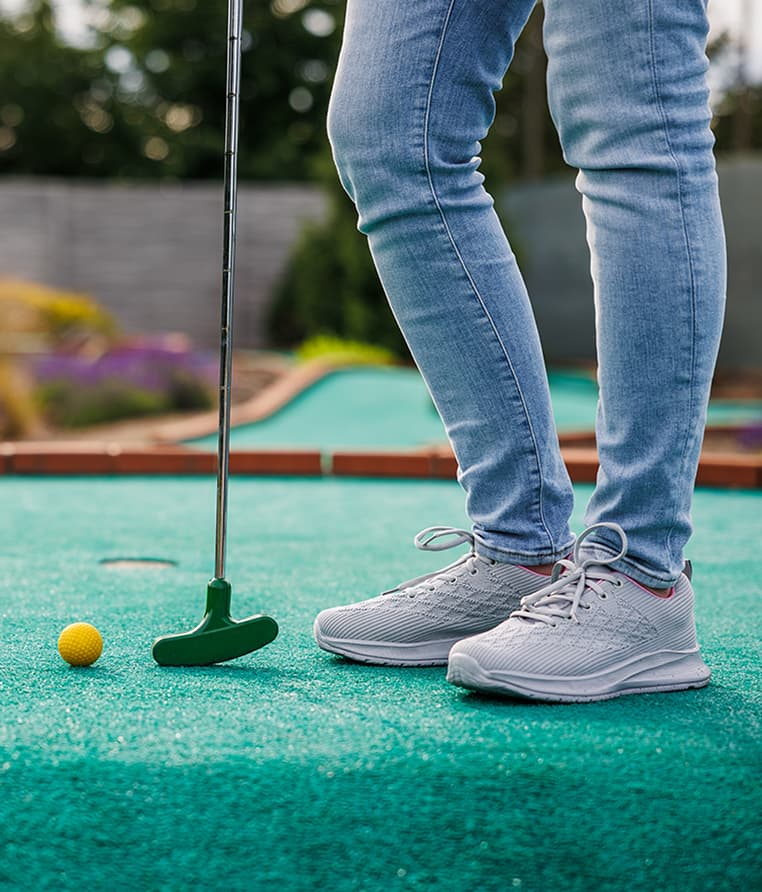 Golden putter mini golf course
